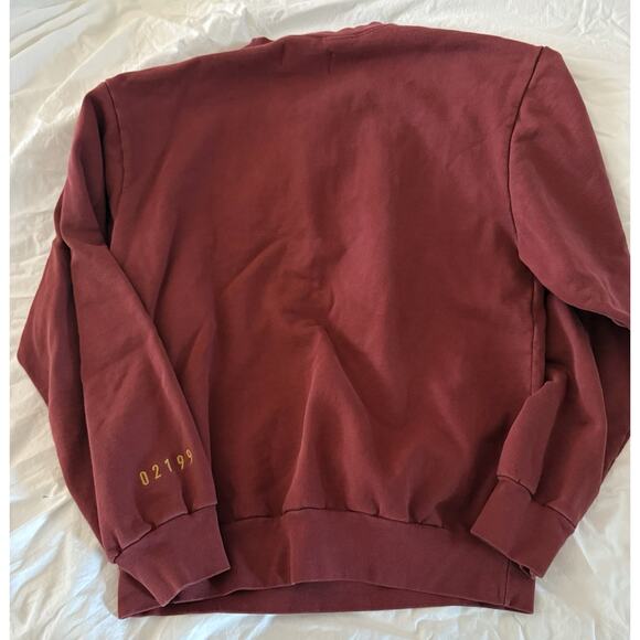 Rich Mom Boston M Wine Cotton Crewneck Pullover Sweatshirt Embroidered 02199 - Picture 5 of 7